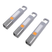 SMILING 3 Peças Lanterna EDC Recarregável com Gancho de Trava, Lanterna de Bolso com Foco Ajustável, Lâmpada de Emergência COB LED