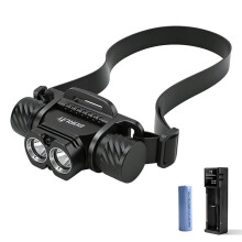 BORUiT Ultrajasna Podwodna Latarka Czołowa LED do Nurkowania 1400 Lm SST40, Zasięg 60 Metrów, IP68, Wodoodporna, Akumulator 21700 w