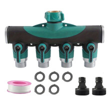 3/4 Inch 4 Way Hose Connector Splitter Adjustable Zinc Alloy Water Tap Hose Splitter Distributor B