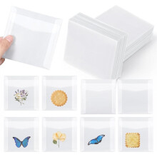 100 Bolsas de Papel Glassine Planas de 4 Pulgadas para Invitaciones, Sobres de Almacenamiento para Sellos, Monedas y Empaques de Regalos Pequeños