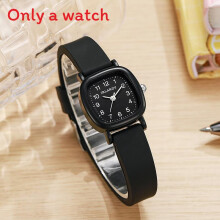 (Black) Minimalist Digital Quartz Watch For Women With Analog And Digital Display Casual