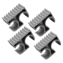 4Pcs 7/8 Inch/22mm Grey Nylon Double Pipe Clamp Fastener Holder - Secure Tubing & Cable Management