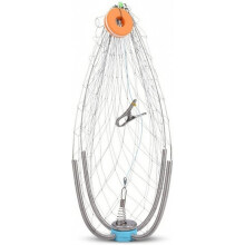 Hochwertiger, Faltbarer Krustentiertopf, 60 cm, Großes Netz, 245 G, Edelstahl-Federdraht