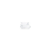 Backgeschirr - DURALEX - Ovenchef Transparent - 3 rechteckige Platten - Hitzebeständiges Glas