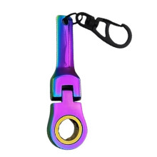 Flexible 10mm Ratchet Wrench Portable Shaped JDM Metal Racing Keychain Key Chain Keyring 1PCS