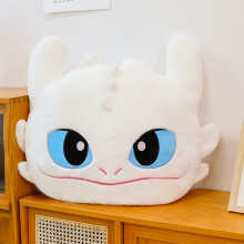 (White, 70cm) How Train To Your Dragon Black White Dragon Plush Cushion With Fleece Short Pile