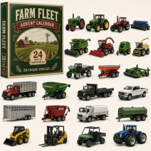 (Farm Fleet)City Service Vehicles Advent Calendar With Acrylic Craft For Kids Christmas Gift