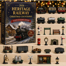 (Heritage Train)City Service Vehicles Advent Calendar With Acrylic Craft For Kids Christmas Gift