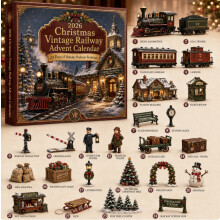 (Christmas Train)City Service Vehicles Advent Calendar With Acrylic Craft For Kids Christmas Gift