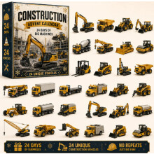 (Excavator C)City Service Vehicles Advent Calendar With Acrylic Craft For Kids Christmas Gift