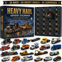 (Transport Vehicle)City Service Vehicles Advent Calendar With Acrylic Craft For Kids Christmas Gift