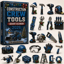 (Construction Tools)City Service Vehicles Advent Calendar With Acrylic Craft For Kids Christmas Gift