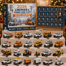 (Power Grid Vehicle)City Service Vehicles Advent Calendar With Acrylic Craft For Kids Christmas Gift
