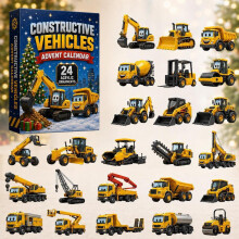 (Vehicle)City Service Vehicles Advent Calendar With Acrylic Craft For Kids Christmas Gift