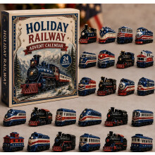 (American Train)City Service Vehicles Advent Calendar With Acrylic Craft For Kids Christmas Gift