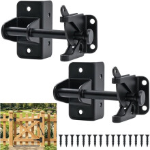 Self Locking Gate for Wooden Fence, Heavy Duty Automatic Gravity Fence for Wood Metal Gate, 2 Pcs