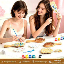 DIY Bamboo Hair Brush,33 Pieces Brush for Painting Set, Hair Brush Yourself, for DIY Gift Party, Enthusiasts