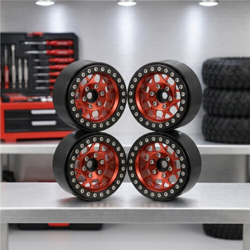 Conjunto de 4 Rodas Beadlock Liga de Alumínio 1,9 Polegadas para Carros RC Crawler 1/10 1