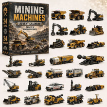 (Mining Vehicle)City Service Vehicles Advent Calendar With Acrylic Craft For Kids Gift Christmas