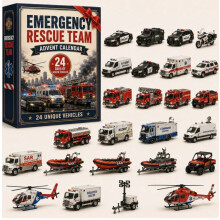 (Emergency Team)City Service Vehicles Advent Calendar With Acrylic Craft For Kids Gift Christmas