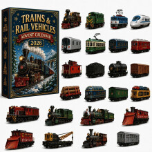 (Winter B Train)City Service Vehicles Advent Calendar With Acrylic Craft For Kids Christmas Gift