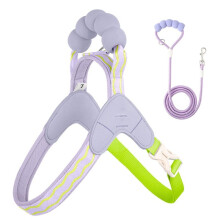 Reflective Dog Harness Set No-Pull Step-in Vest for Small Dogs C