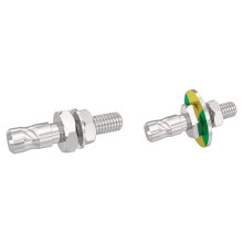 Terminal de Poste de Puesta A Tierra M4, Cobre Puro Niquelado, Conector de Cable de Puesta A Tierra Amarillo-Verde para Equipos Médicos