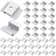 48pcs Solar Panel Mid Clamps Photovoltaic Panel Bracket PV Panel Mid Clamp Aluminum Solar Clips for Fixed 35-50mm Framed