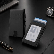 Portefeuille Bifold en PU pour Hommes avec Blocage RFID, Support de Carte, Design Plié