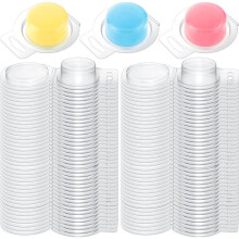 100 Pcs Wax Melt Molds Clear Empty Plastic Wax Melt Clamshells Container PET Single 1 Oz Candle Molds for DIY