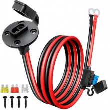 Conector SAE 10AWG, Conector Rápido SAE A Anillo o para Batería, Cable de Extensión Impermeable para Panel Solar, 3,3 Pies