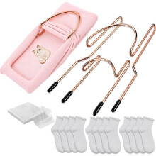Sockenstickrahmen-Set für Stickmaschinen - 3-Teilig (Erwachsene & Kinder) + 50 Trägerfolien & 6 Übungssocken