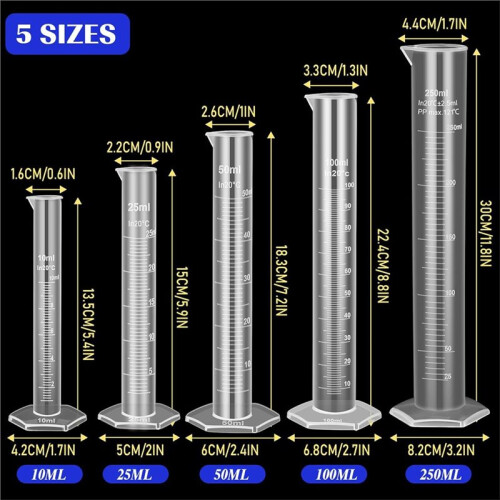 40 Pcs Plastic Test Tubes with Rack, Graduated Cylinders, Beakers, Flasks & Pipettes 2