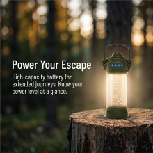 Lanterna de Acampamento 2 em 1, Recarregável Via USB, LED, 3 Cores, 6 Modos, Luz de Emergência Portátil para Atividades Ao Ar Livre, Verde.