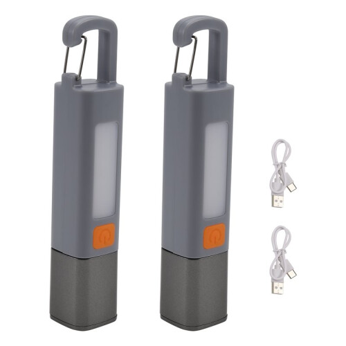 2Pcs Super Bright LED Flashlight Portable Strong Lighting Flashlamp with Telescopic Focus Camping Hanging Flashlights