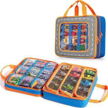 Toy Truck Storage Case with 66 Holds for & Trucks, Durable Organizer Bag for Kids' Cars