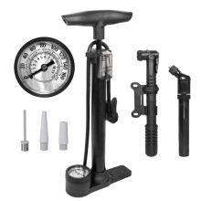 Tragbare Handluftpumpe mit Hochdruck-Standpumpe und Manometer für Fahrrad-, Autoreifen und Basketballbälle