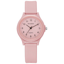 (Pink) Watch Female Quartz With Pointer Dial And Plastic Strap Present Graduation For