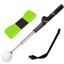 3-Delige Golfswingtrainerset met Geluidseffecten, Golfswingstick voor Binnen, Golfhulpmiddel voor Golfoefeningen
