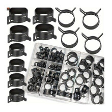 105 Pcs Spring Band Hose Clamps Assortment Kit, 7 Sizes Fuel Hose Clamps, Low Pressure Air Clip Clamp