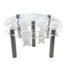 16-Hole Clear Acrylic Chess Piece Holder Stand - Detachable Organizer for Chess Sets, Tabletop Storage & Display B