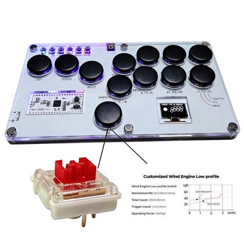 Arcade Stick All-Button HITBOX with Custom RGB & Turbo Functions,Arcade Controller for PC Ps3 Ps4  Steam 1