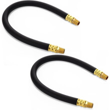2 Stuks 18 Inch Korte Luchtcompressorslang met 1/4" NPT Messing, Loodvrije Messing Mannelijke NPT-Aansluitingen, voor Auto-, Motor- en Fietsbanden