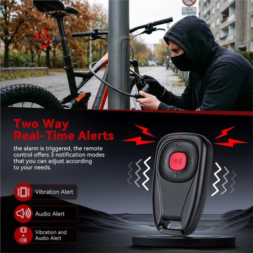 Alerte Antivol de Vélo Sans Fil avec Déclencheur Bidirectionnel et Télécommande Étanche 1