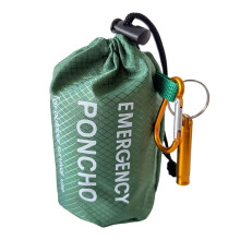2Pc Emergency Waterproof Rain Poncho Thermal Warm Survival Blanket, Multi-Purpose Outdoor Survival Gadget