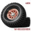 Rodas de Metal Beadlock de 1,3 Polegadas com Contrapeso e Pneus de Borracha, Pneus para Carros RC Crawler SCX24, TRX4M e 1/24, Na Cor Laranja. 5