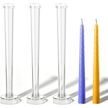 3Pcs Clear Taper Candle Molds 10.2 Inch Plastic Candle Making Mold, Candlesticks Molds for Parties, Classic Dinner
