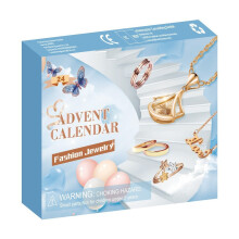 (Blue)Festive Season Jewelry Blind Box With Metallic Rings Necklaces Earrings Keychain For Celebration Holiday