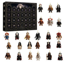 (Chainsaw Horror)Holiday Advent Calendar With Acrylic Parts For Halloween Party Decoration Gift