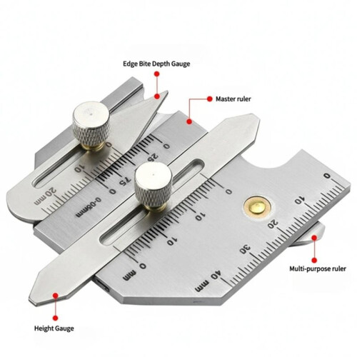 Welding Inspection Gauge 0-40mm Stainless Steel  Measuring Tool with  Angle Bite Depth 2